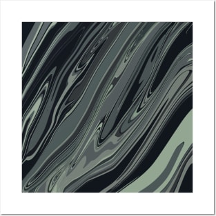 Dark forest waves abstract patterns Posters and Art